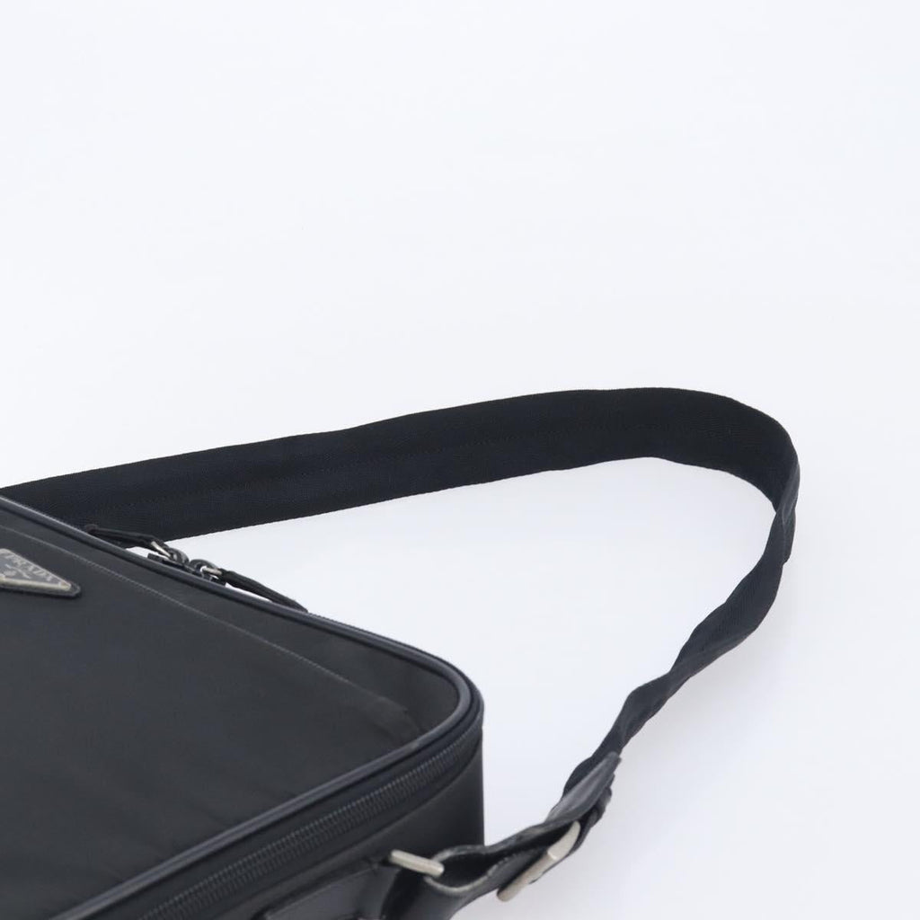 PRADA Business Bag Nylon 2way Black Silver Auth 208691A