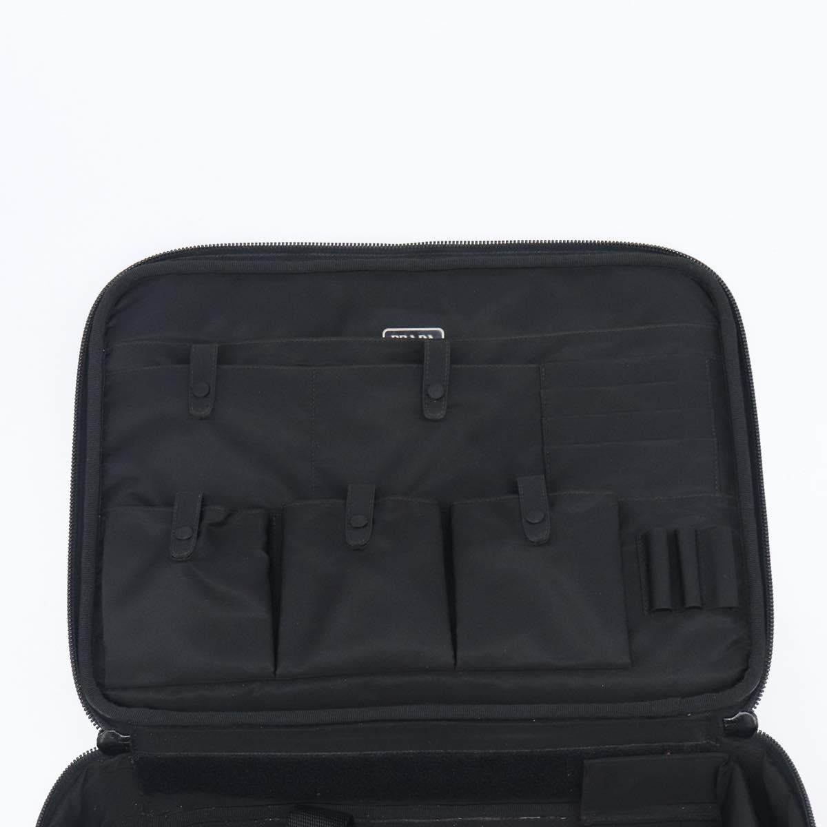 PRADA Business Bag Nylon 2way Black Silver Auth 208691A