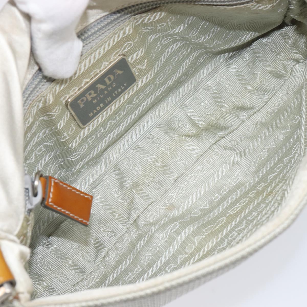 PRADA PRADA Sports Shoulder Bag Nylon Gray Silver Auth 208699A