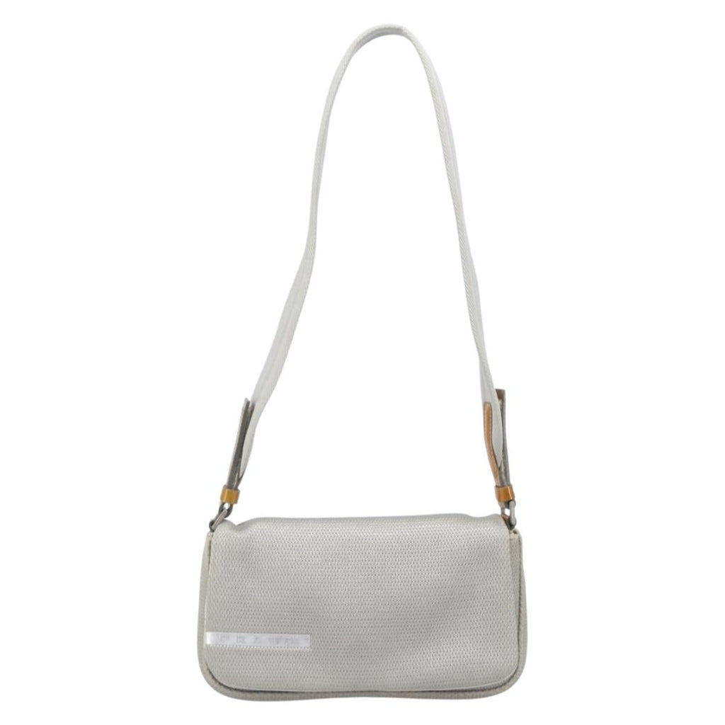 PRADA PRADA Sports Shoulder Bag Nylon Gray Silver Auth 208699A