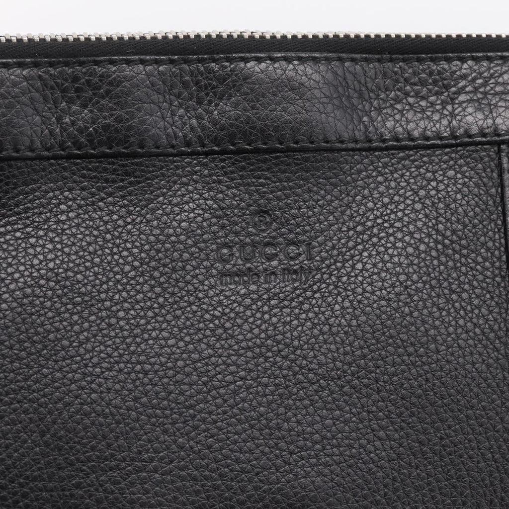 GUCCI Shoulder Bag Leather Black Silver 233329 Auth 208701V