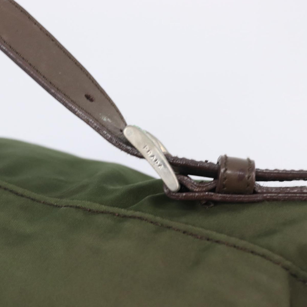 PRADA Backpack Nylon Green Silver Auth 208704