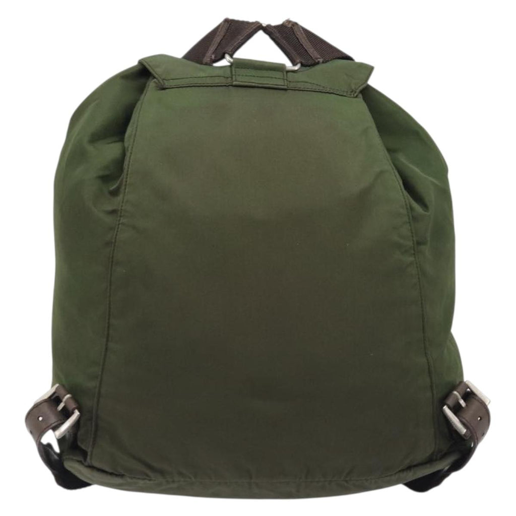 PRADA Backpack Nylon Green Silver Auth 208704