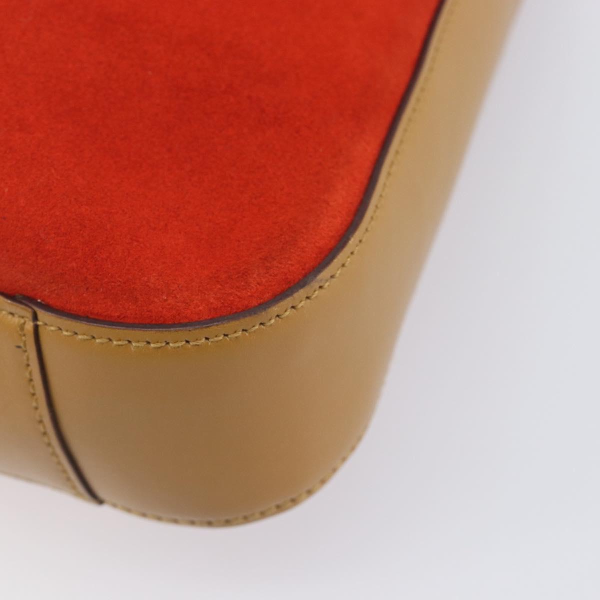 GUCCI Shoulder Bag Suede Red Gold 001 3812 Auth 208709V