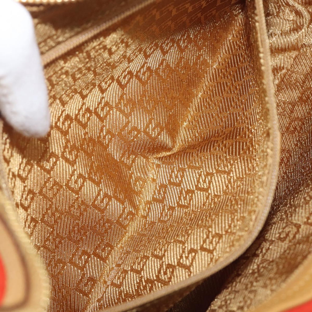 GUCCI Shoulder Bag Suede Red Gold 001 3812 Auth 208709V