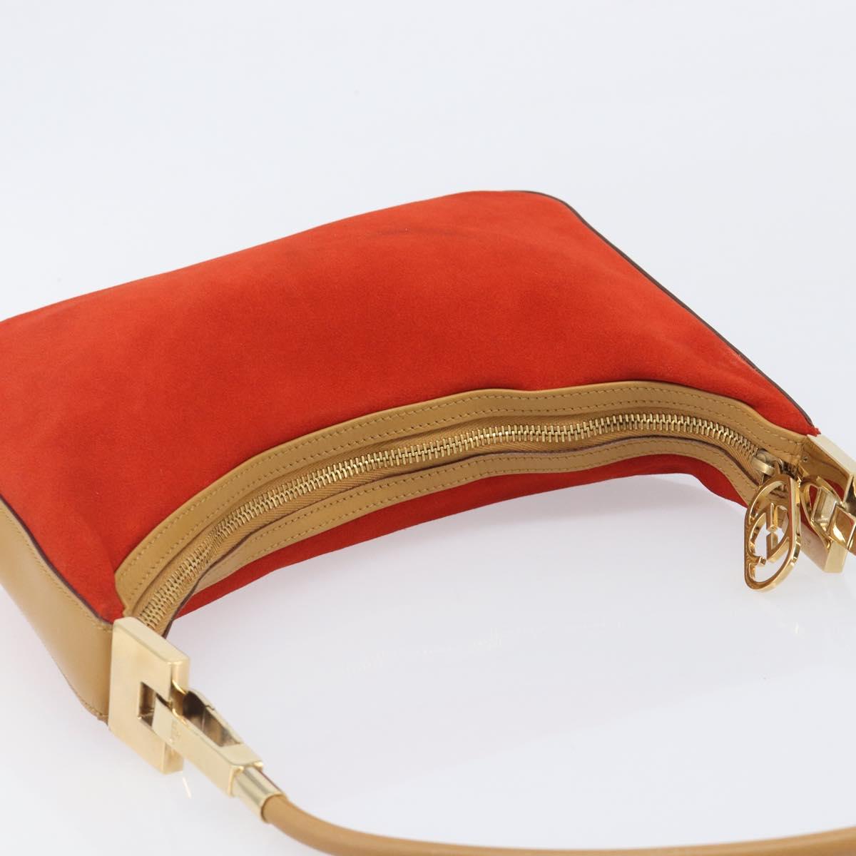 GUCCI Shoulder Bag Suede Red Gold 001 3812 Auth 208709V