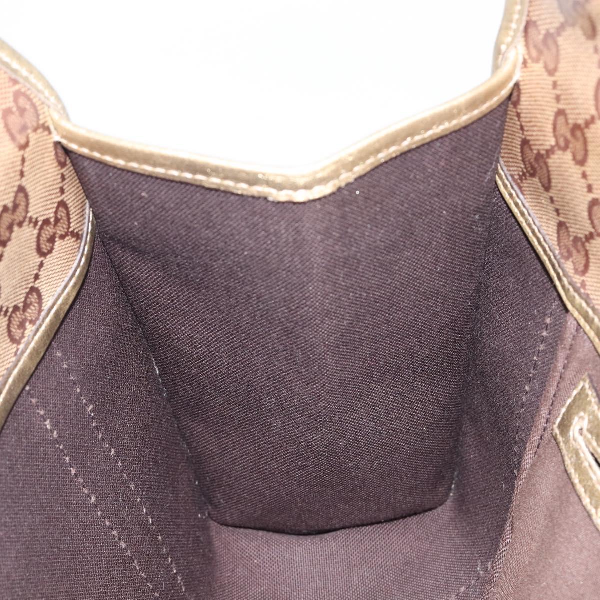 GUCCI GG Crystal Jackie Shoulder Bag Beige Gold 203495 Auth 208732