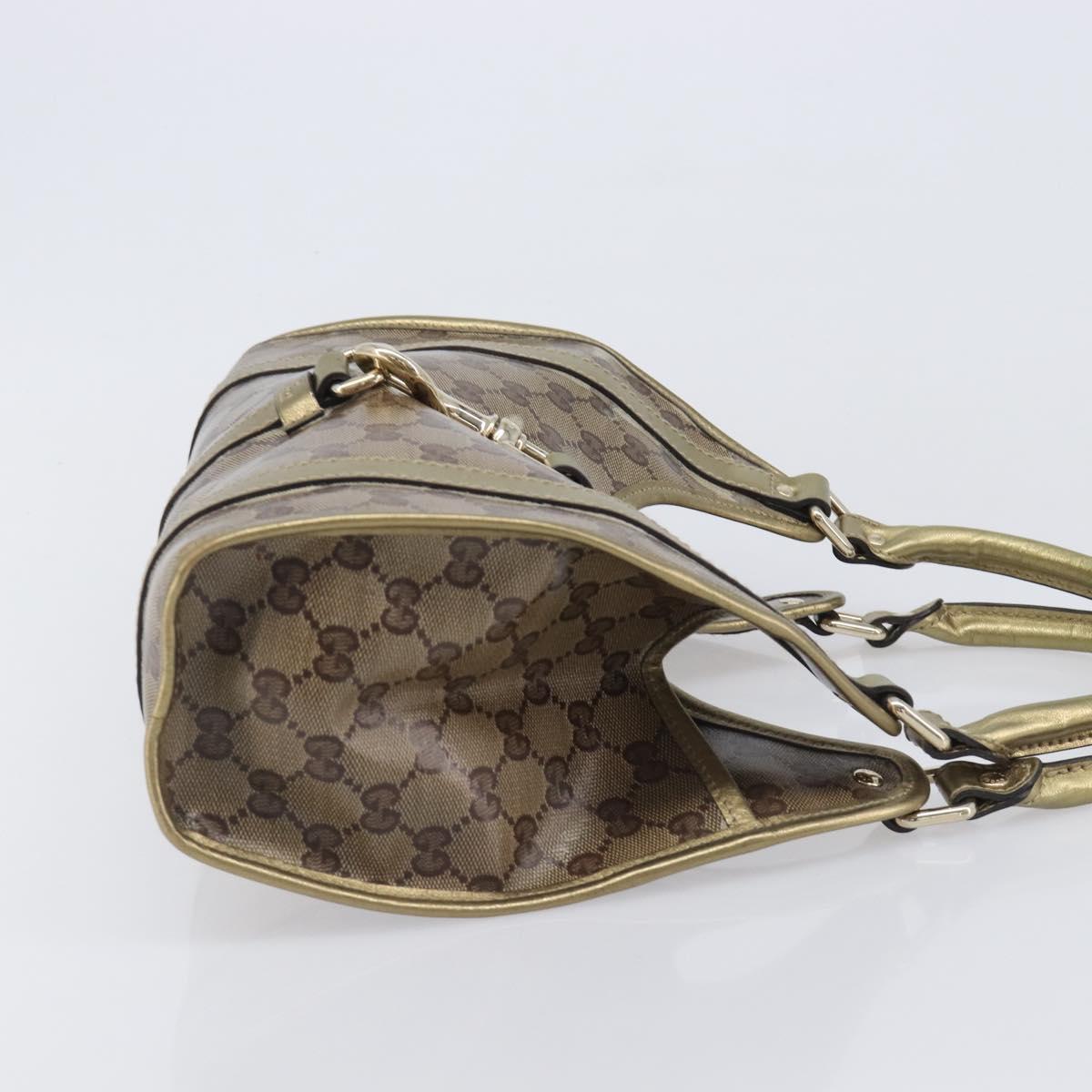 GUCCI GG Crystal Jackie Shoulder Bag Beige Gold 203495 Auth 208732