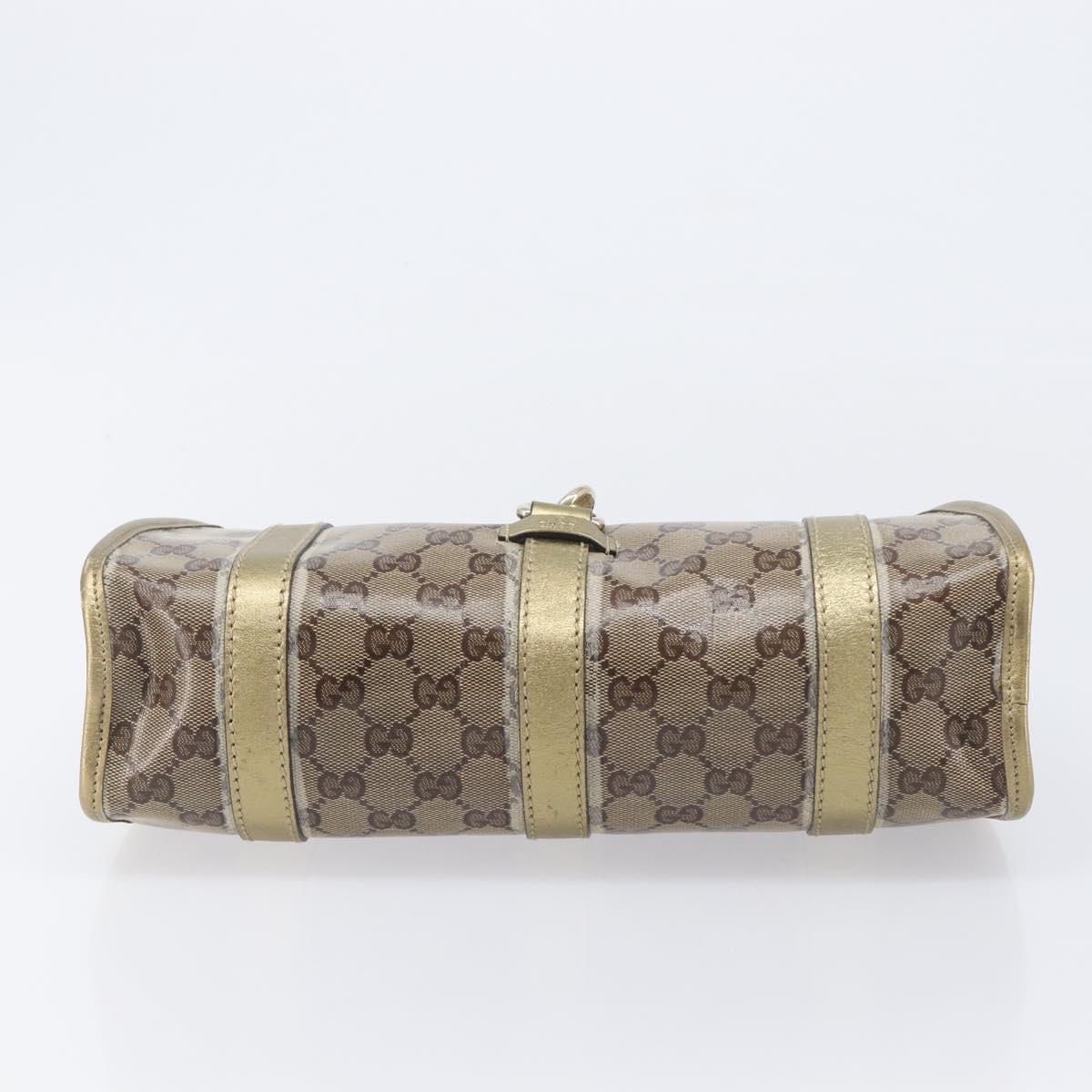 GUCCI GG Crystal Jackie Shoulder Bag Beige Gold 203495 Auth 208732