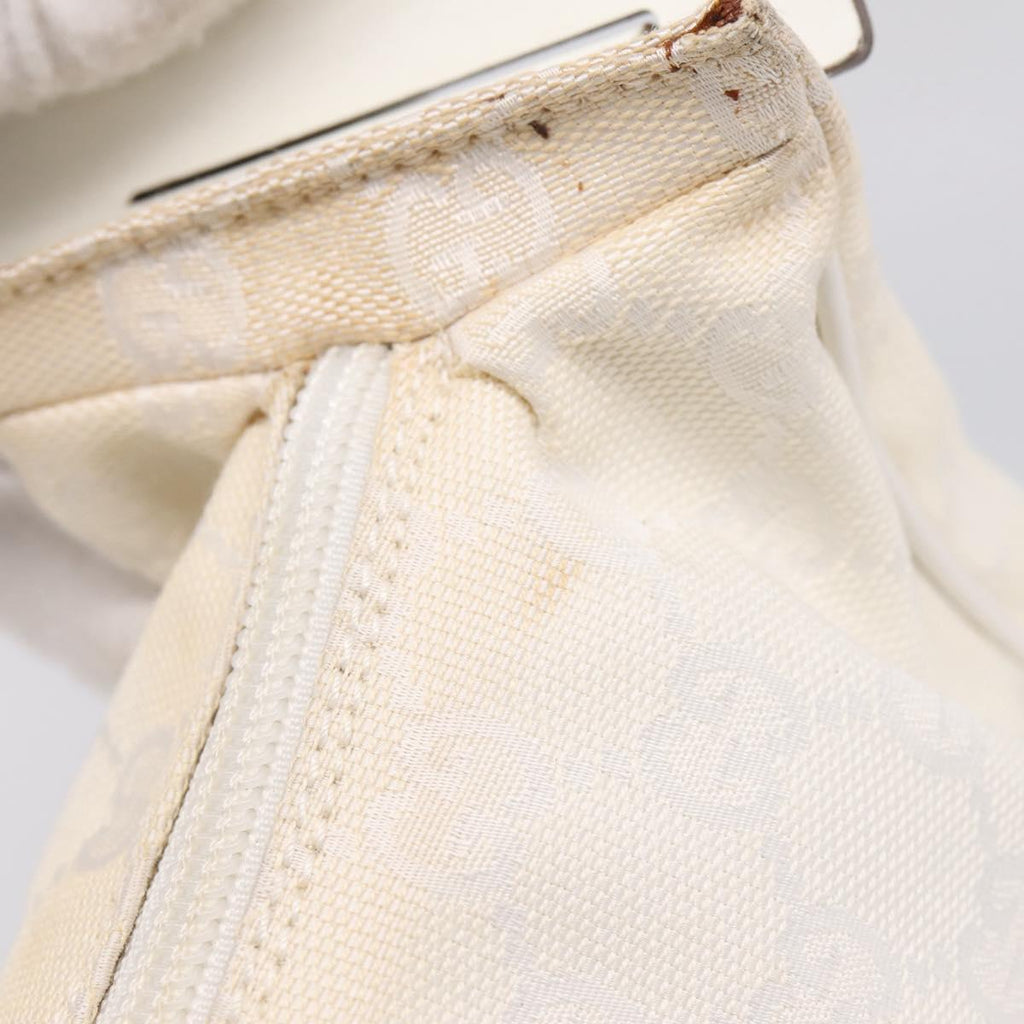 GUCCI Shoulder Bag GG Canvas White Gold 92699 Auth 208744A