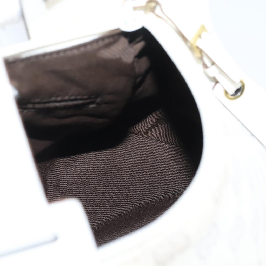 GUCCI Shoulder Bag GG Canvas White Gold 92699 Auth 208744A