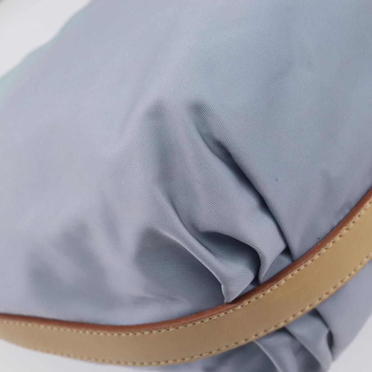 PRADA Shoulder Bag Nylon Light Blue Silver Auth 208746