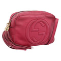 GUCCI Shoulder Bag Leather Pink Gold 308364 Auth 208778