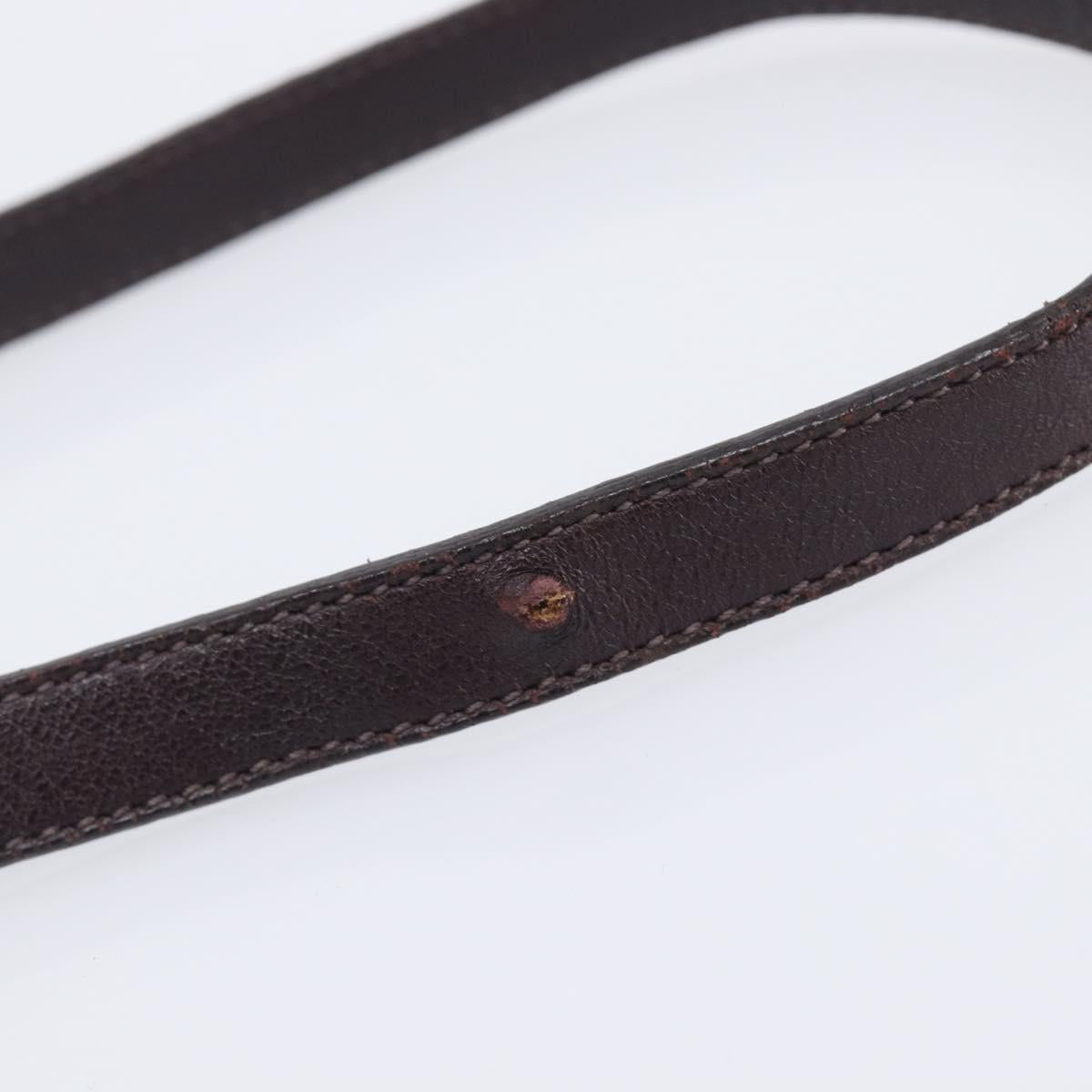 PRADA Shoulder Bag Leather Brown Gold Auth 208810