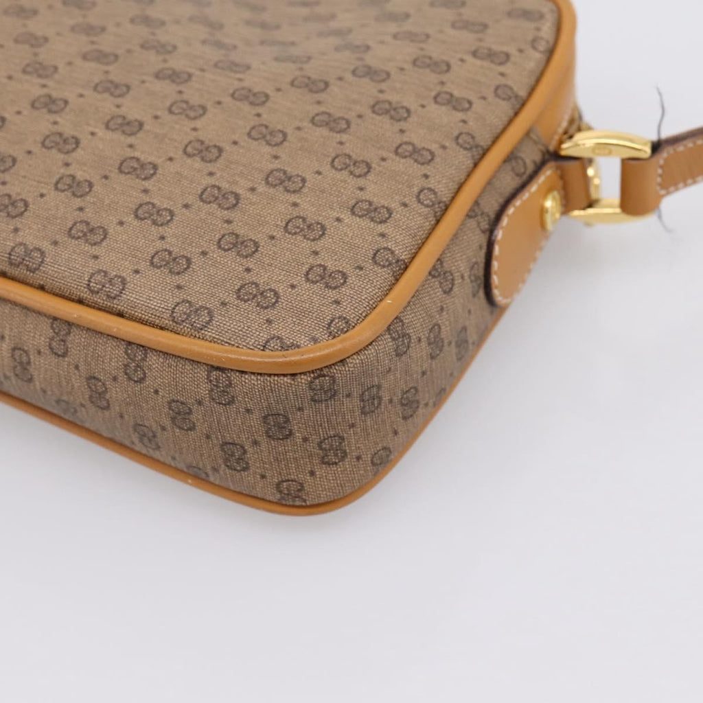 GUCCI Micro GG Shoulder Bag PVC Beige Gold Tone 007 56 0095 Auth 208844