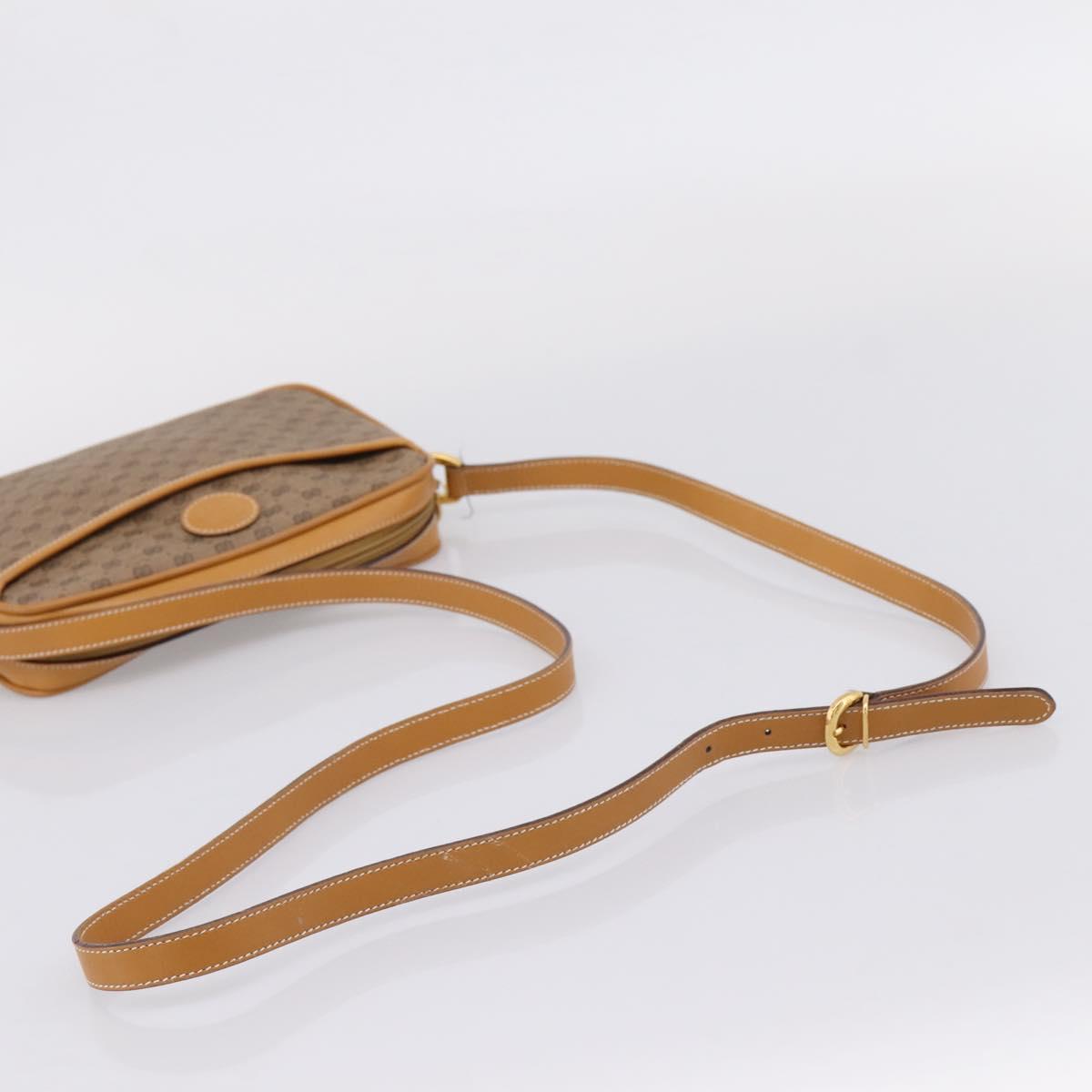GUCCI Micro GG Shoulder Bag PVC Beige Gold Tone 007 56 0095 Auth 208844