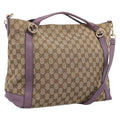 GUCCI GG Canvas GG Twins Shoulder Bag Beige Gold Tone 323675 Auth 208847V