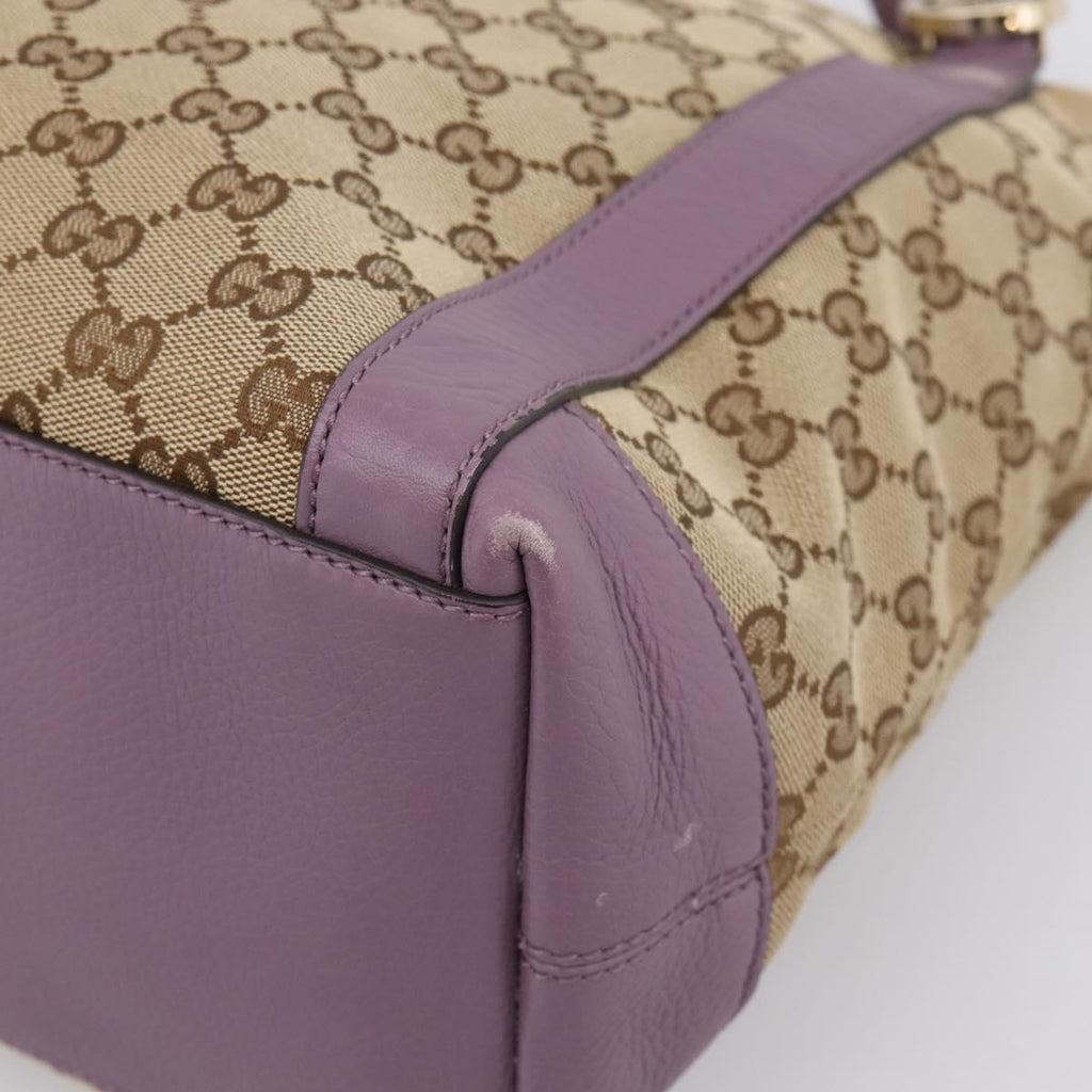 GUCCI GG Canvas GG Twins Shoulder Bag Beige Gold Tone 323675 Auth 208847V