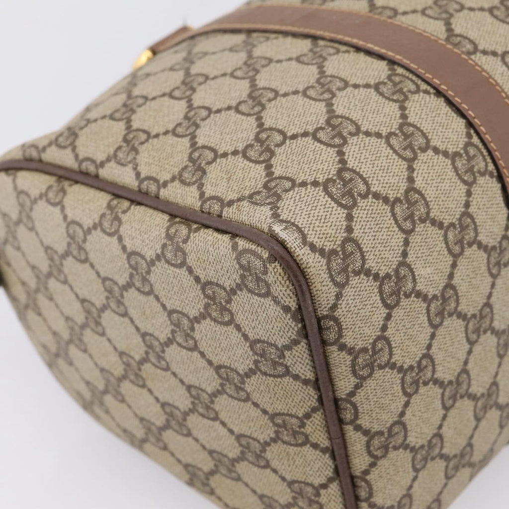 GUCCI GG Supreme Hand Bag PVC Beige Gold Tone 002 23 6842 Auth 208874
