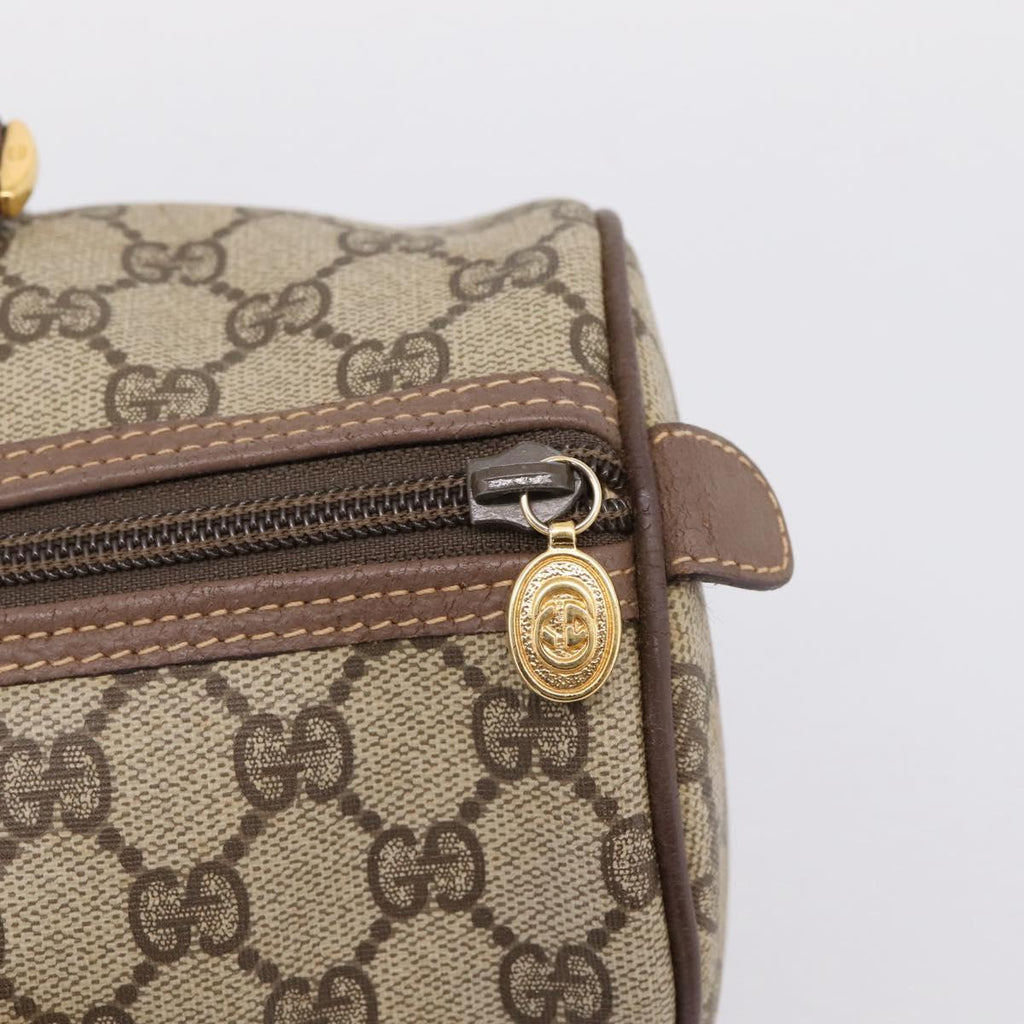 GUCCI GG Supreme Hand Bag PVC Beige Gold Tone 002 23 6842 Auth 208874