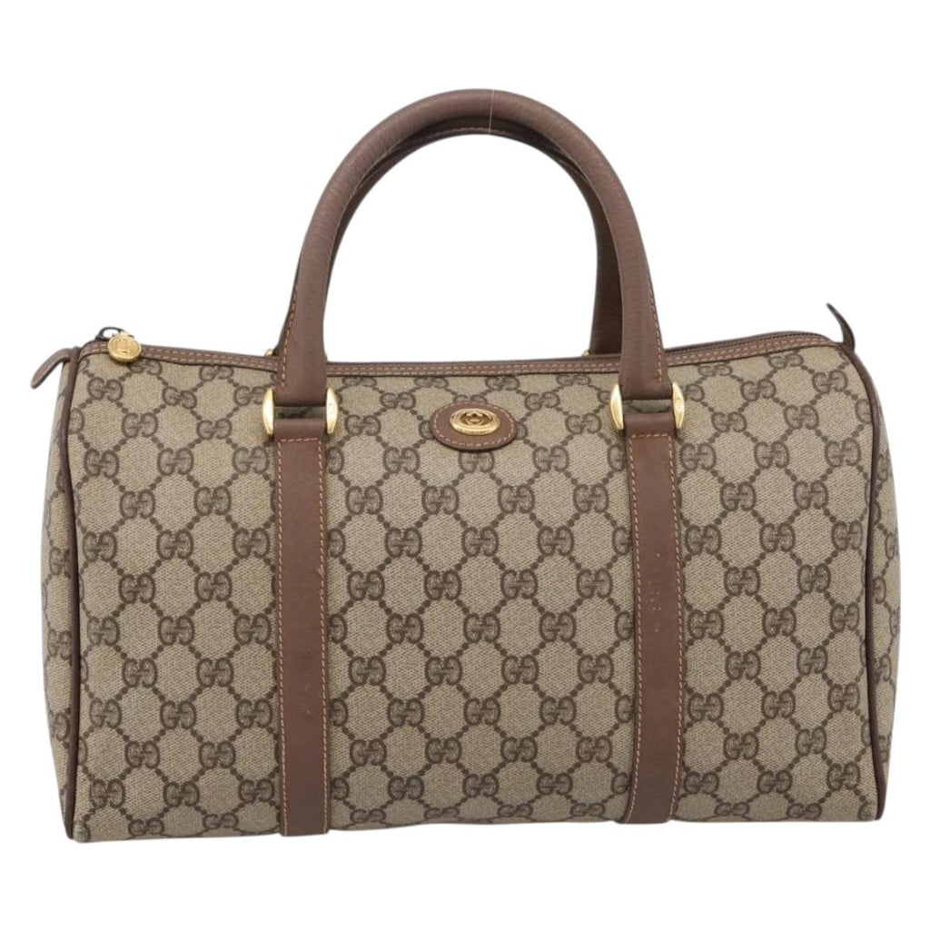 GUCCI GG Supreme Hand Bag PVC Beige Gold Tone 002 23 6842 Auth 208874