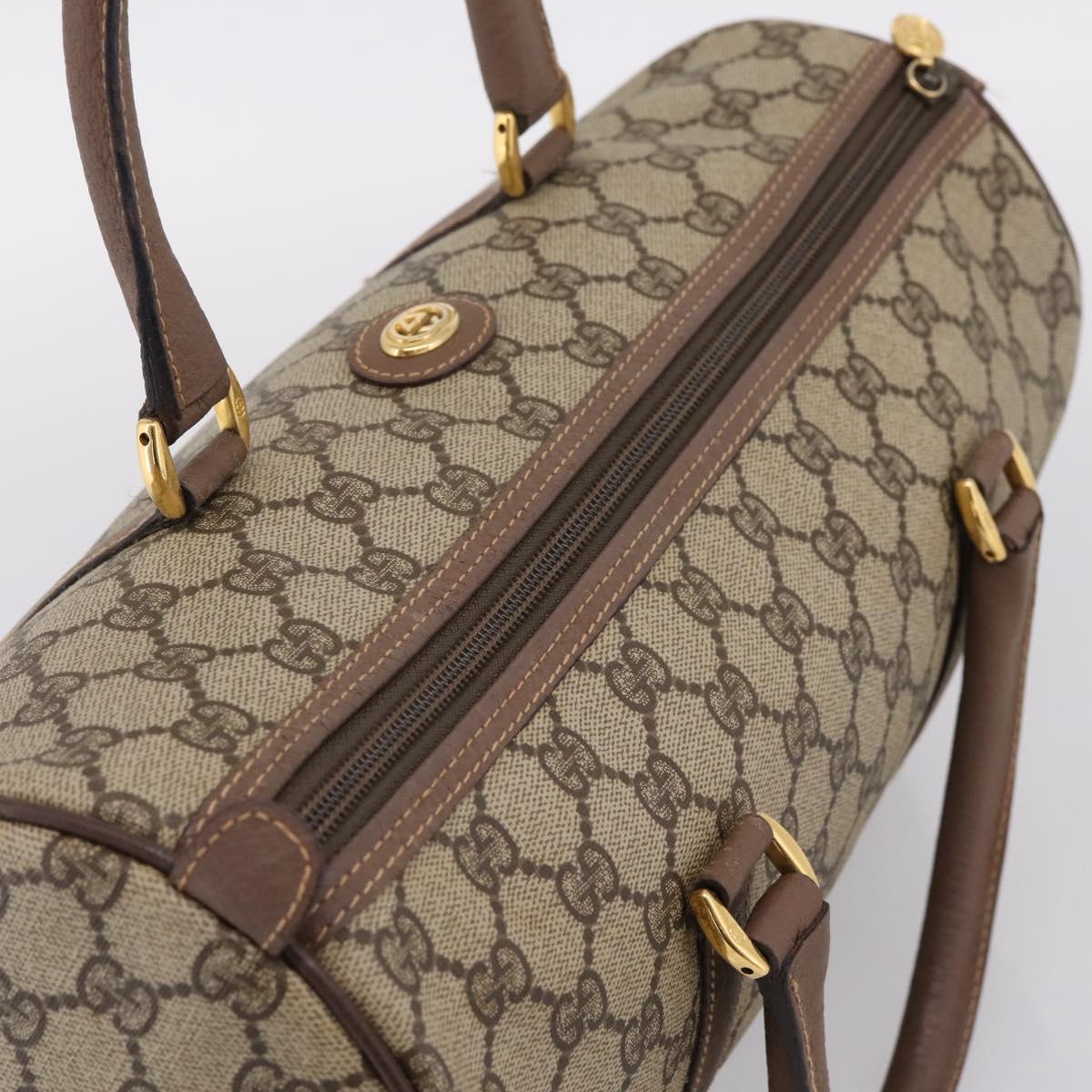 GUCCI GG Supreme Hand Bag PVC Beige Gold Tone 002 23 6842 Auth 208874