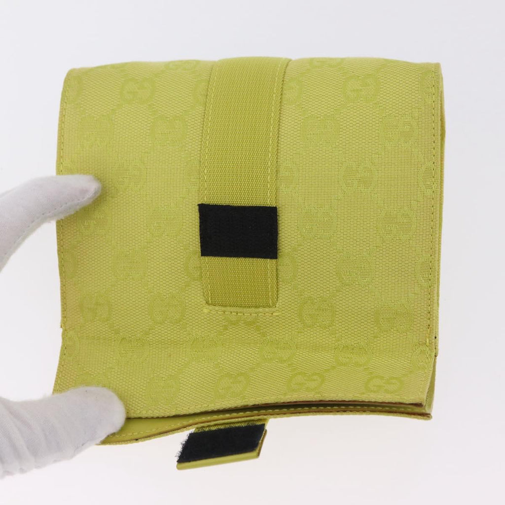 GUCCI GG Canvas Pouch Green 039 0991 Auth 209005A