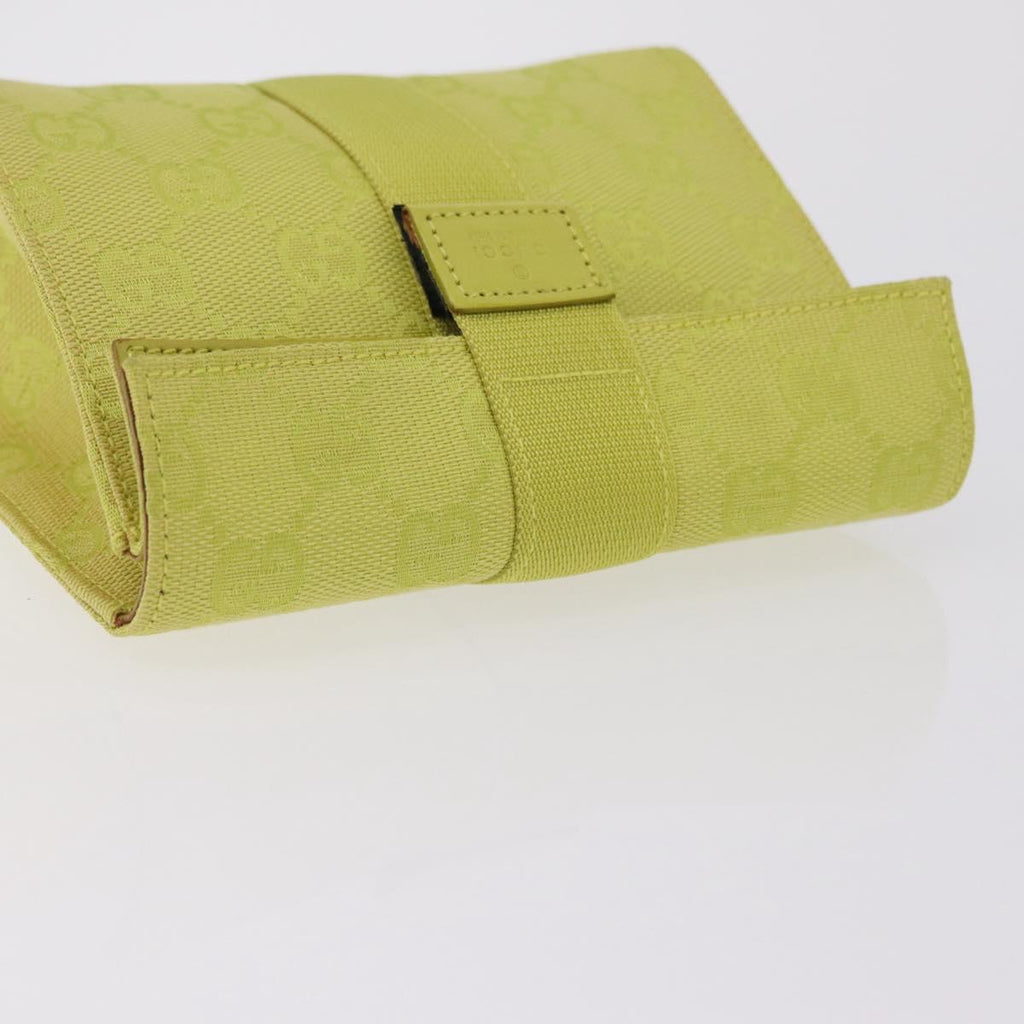GUCCI GG Canvas Pouch Green 039 0991 Auth 209005A