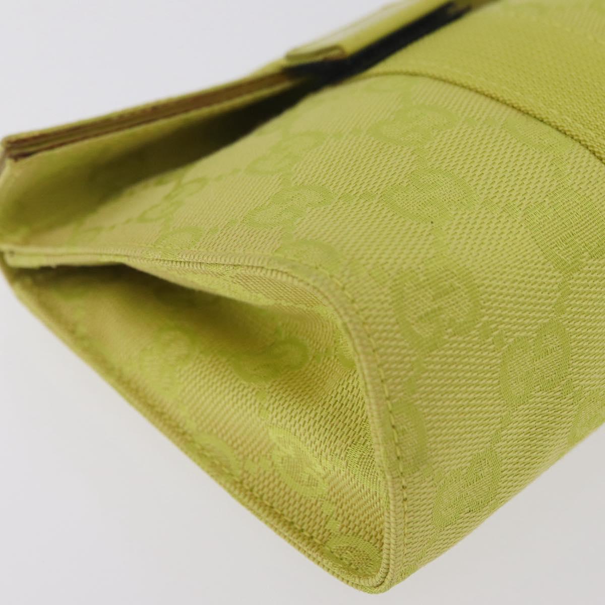 GUCCI GG Canvas Pouch Green 039 0991 Auth 209005A