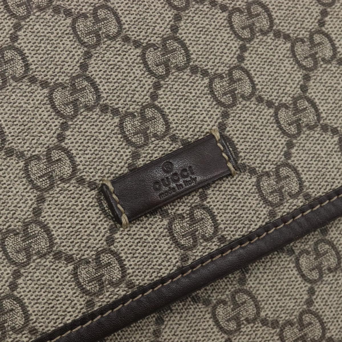 GUCCI GG Supreme Shoulder Bag PVC Brown Gold Tone 223666 Auth 209141