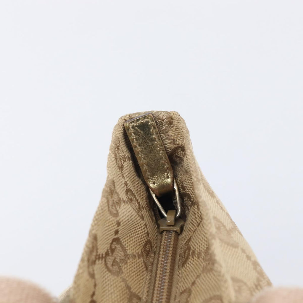 GUCCI GG Canvas Tote Bag Beige Gold Tone 131228 Auth 209142