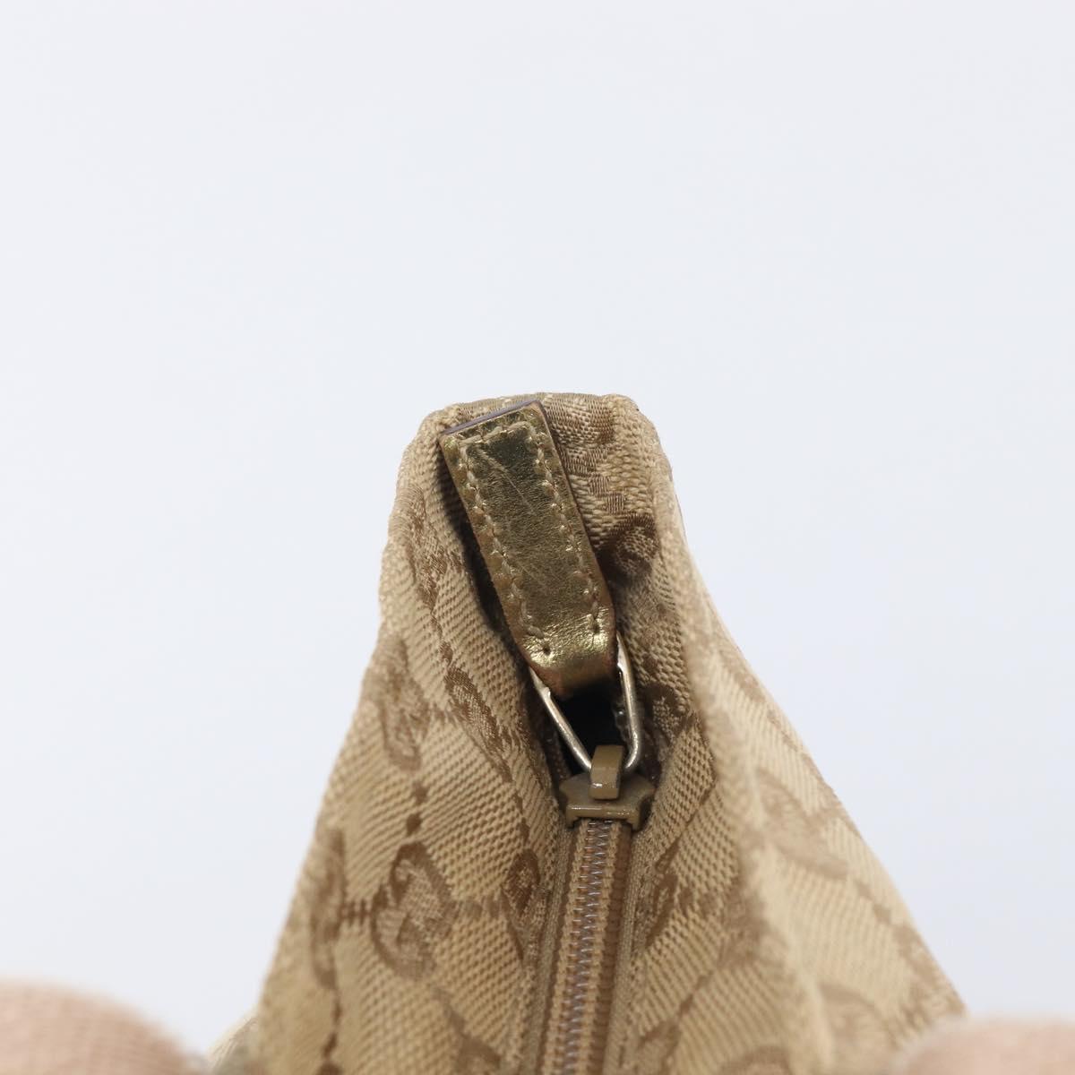 GUCCI GG Canvas Tote Bag Beige Gold Tone 131228 Auth 209142