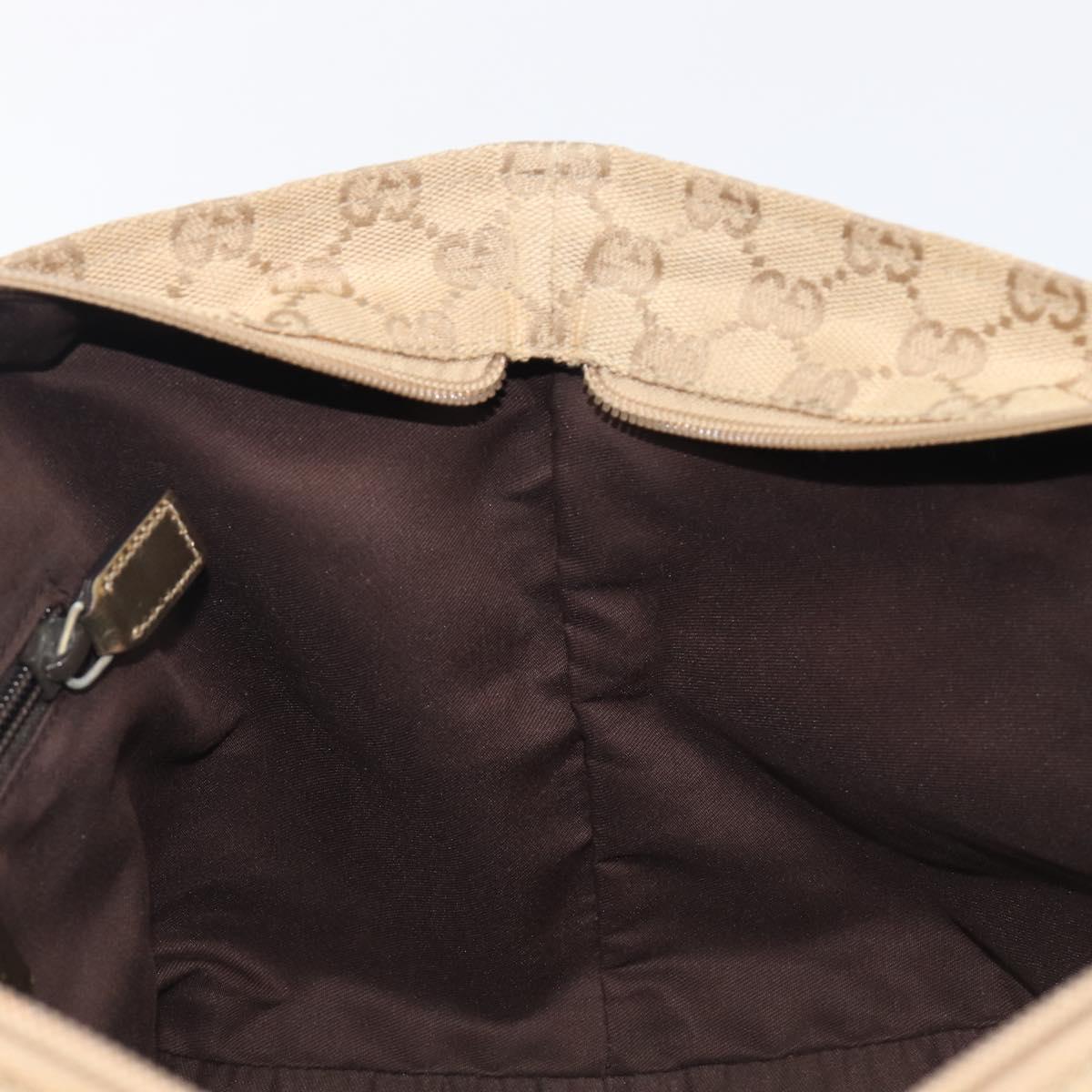 GUCCI GG Canvas Tote Bag Beige Gold Tone 131228 Auth 209142