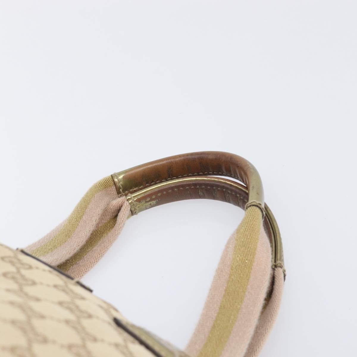 GUCCI GG Canvas Tote Bag Beige Gold Tone 131228 Auth 209142