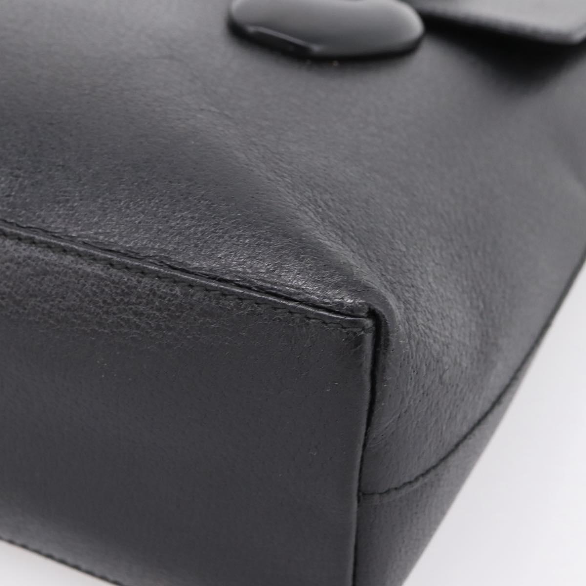GUCCI Hand Bag Leather Black Silver 002 2123 0451 Auth 209143