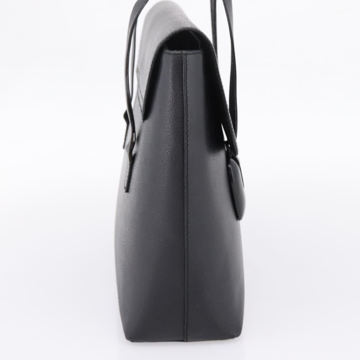 GUCCI Hand Bag Leather Black Silver 002 2123 0451 Auth 209143
