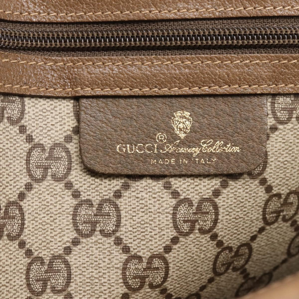 GUCCI GG Supreme Tote Bag PVC Beige Gold Tone 40 02 998 Auth 209148