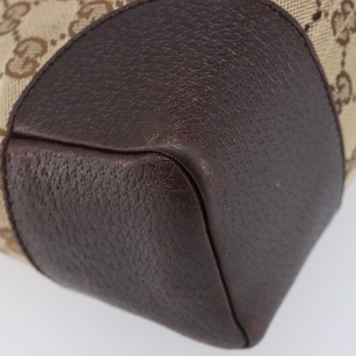 GUCCI GG Canvas Shoulder Bag Beige Silver 114273 Auth 209149