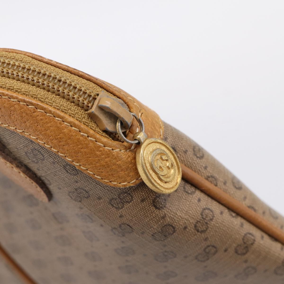 GUCCI Micro GG Web Sherry Line Shoulder Bag PVC Brown 904 02 047 Auth 209155