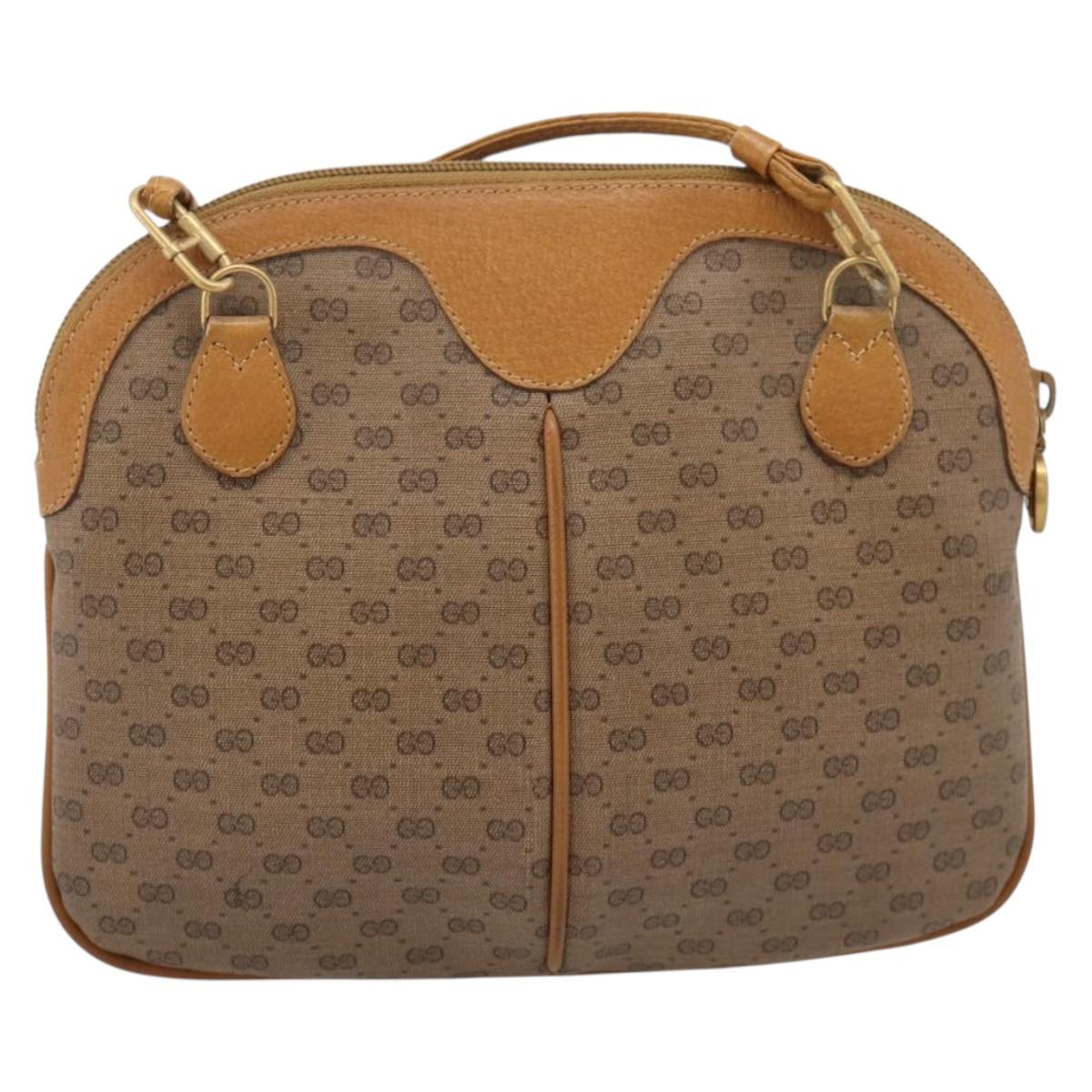 GUCCI Micro GG Web Sherry Line Shoulder Bag PVC Brown 904 02 047 Auth 209155
