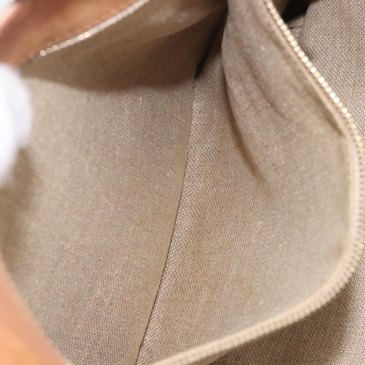 GUCCI Bamboo Flora Hand Bag Canvas Beige Gold Tone 137394 Auth 209161