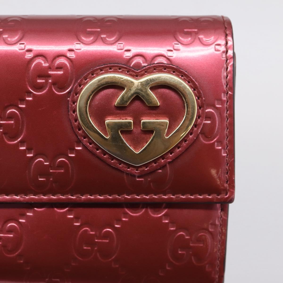 GUCCI GG Canvas Long Wallet Leather Pink Gold Tone 251861 Auth 209169