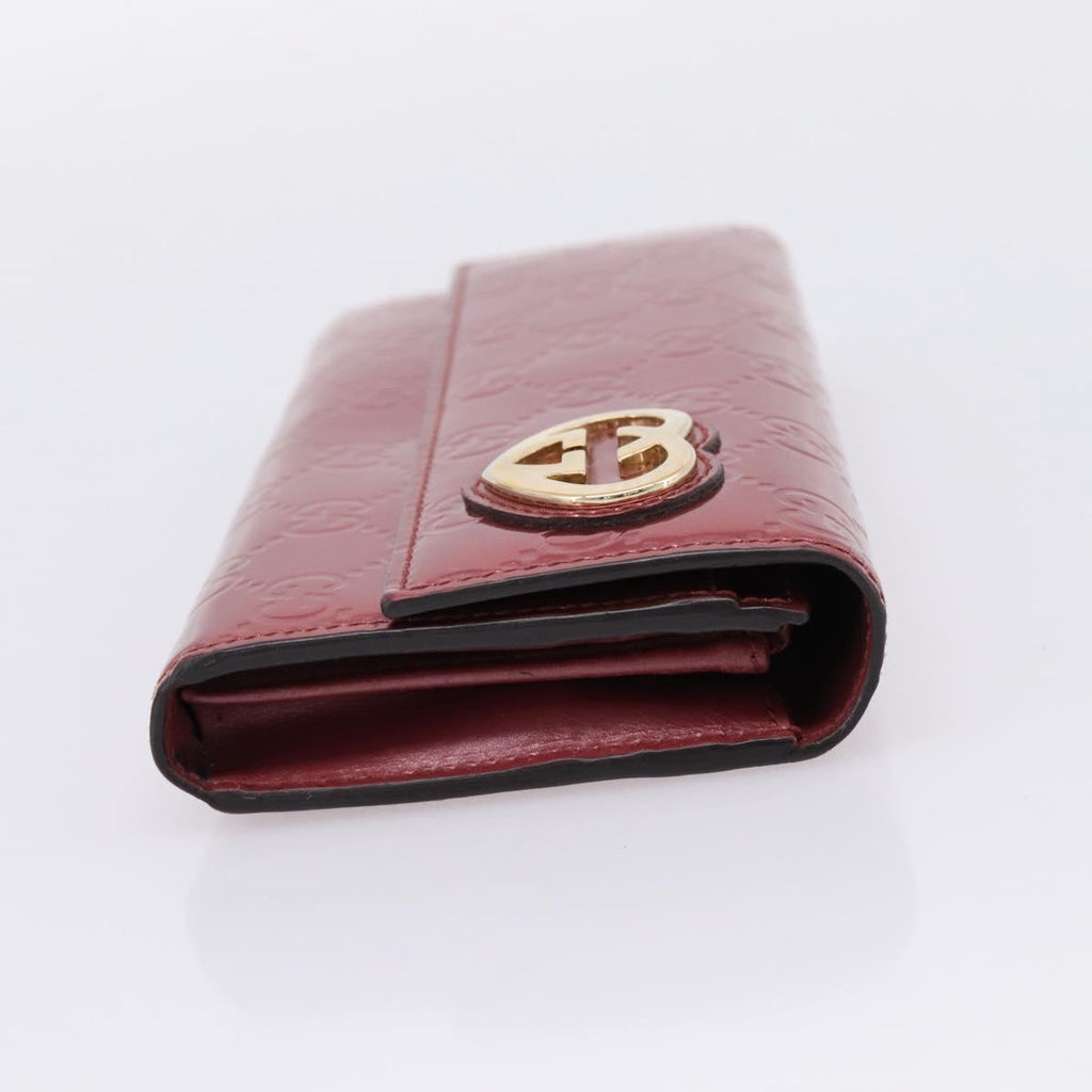 GUCCI GG Canvas Long Wallet Leather Pink Gold Tone 251861 Auth 209169