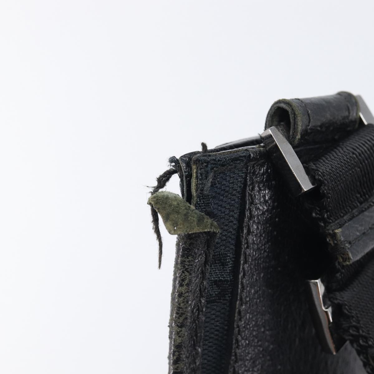 GUCCI GG Canvas Shoulder Bag Black Silver 27639 Auth 209188