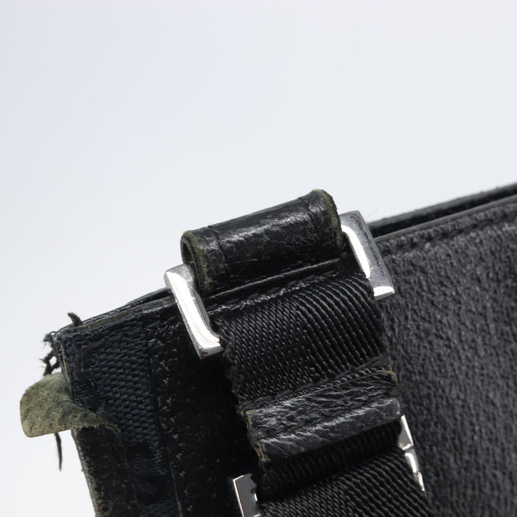 GUCCI GG Canvas Shoulder Bag Black Silver 27639 Auth 209188