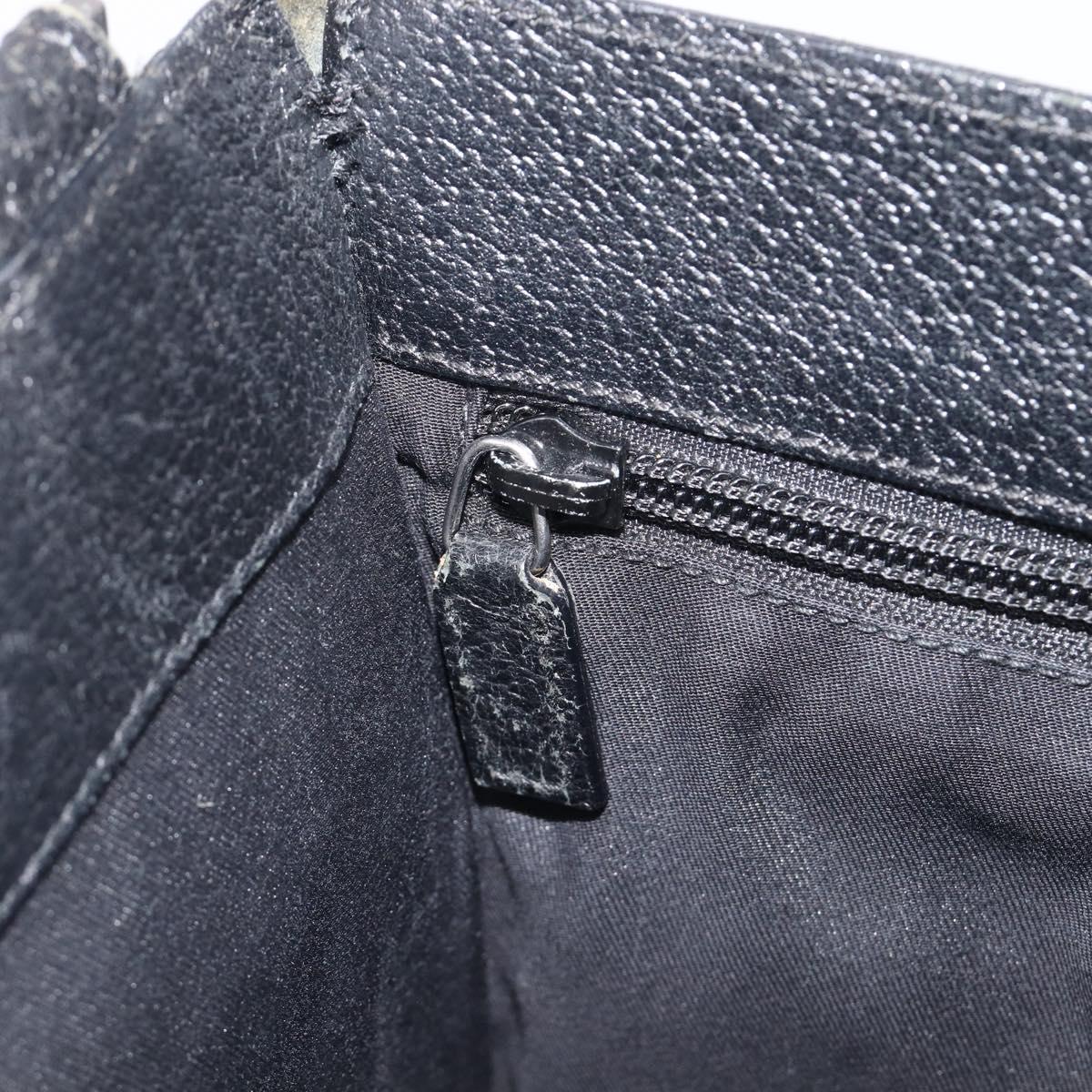 GUCCI GG Canvas Shoulder Bag Black Silver 27639 Auth 209188