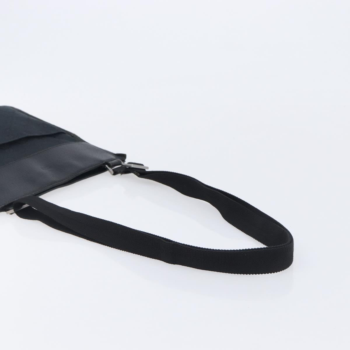 GUCCI GG Canvas Shoulder Bag Black Silver 27639 Auth 209188