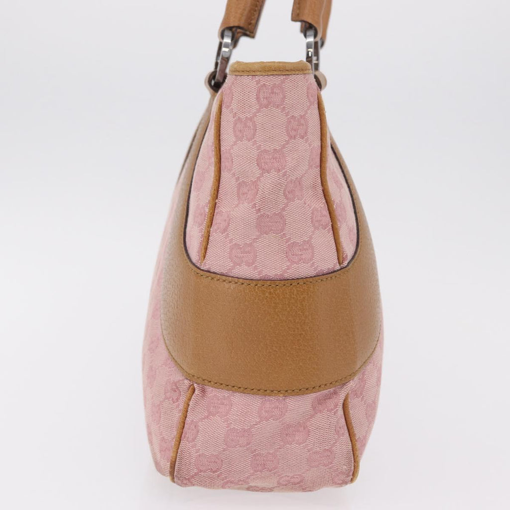 GUCCI GG Canvas Hand Bag Pink Silver 113011 Auth 209260