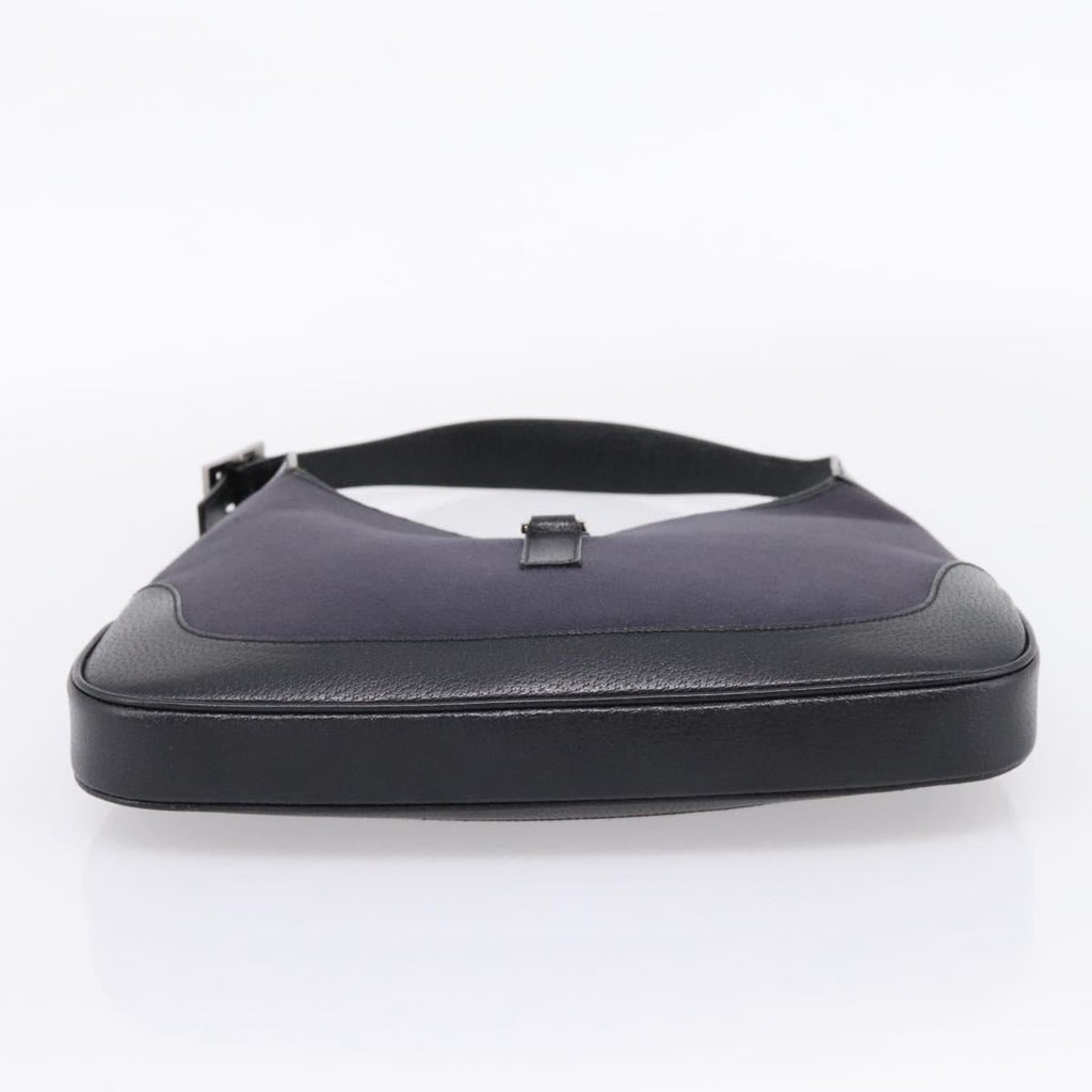 GUCCI Jackie Shoulder Bag Wool Black Silver 001 3306 Auth 209271V