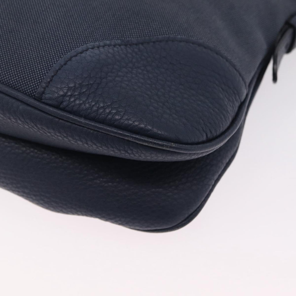 PRADA Shoulder Bag Jacquard Navy Gold Auth 209294A